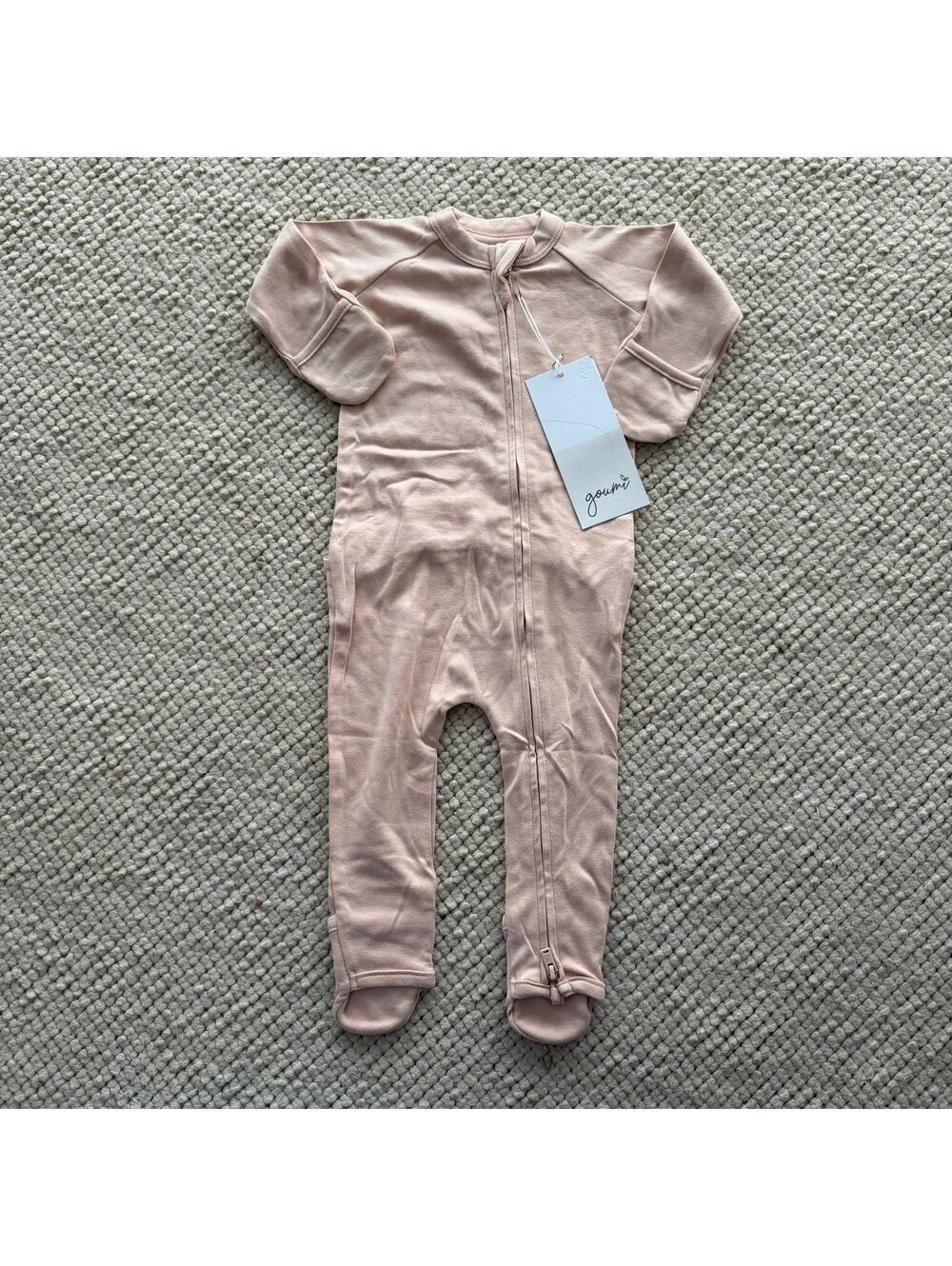 NWT Goumi Kids Rose Baby Girl Footie SZ 3-6mo Pink Bamboo Organic Zippy Sleeper